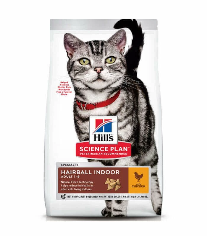 HILL'S Pet Nutrition Croquettes ADULT HAIRBALL INDOOR POULET Chat Sac 1.5 Kg - Science Plan 3 HILL'S Pet Nutrition Croquettes ADULT HAIRBALL INDOOR POULET Chat Sac 1.5 Kg - Science Plan