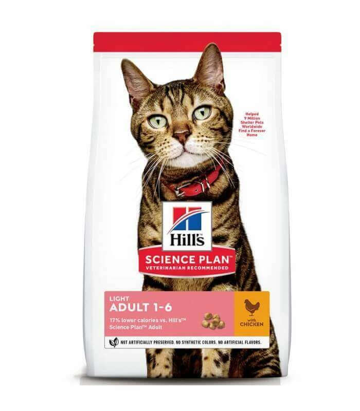 HILL'S Pet Nutrition Croquettes ADULT LIGHT POULET Chat Sac 3 Kg - Science Plan 3 HILL'S Pet Nutrition Croquettes ADULT LIGHT POULET Chat Sac 3 Kg - Science Plan