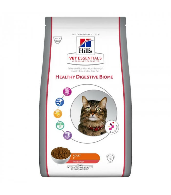 HILL'S Pet Nutrition Croquettes HEALTHY DIGESTIVE BIOME SAUMON Chat Sac 8 Kg - Vet Essentials 3 HILL'S Pet Nutrition Croquettes HEALTHY DIGESTIVE BIOME SAUMON Chat Sac 8 Kg - Vet Essentials