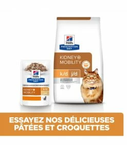 HILL'S Pet Nutrition Croquettes K/D J/D KIDNEY + MOBILITY POULET Chat Sac 1.5 Kg - Prescription Diet -alimentation chats boutique croquettes kd jd kidney mobility poulet chat sac 3 kg prescription diet 6