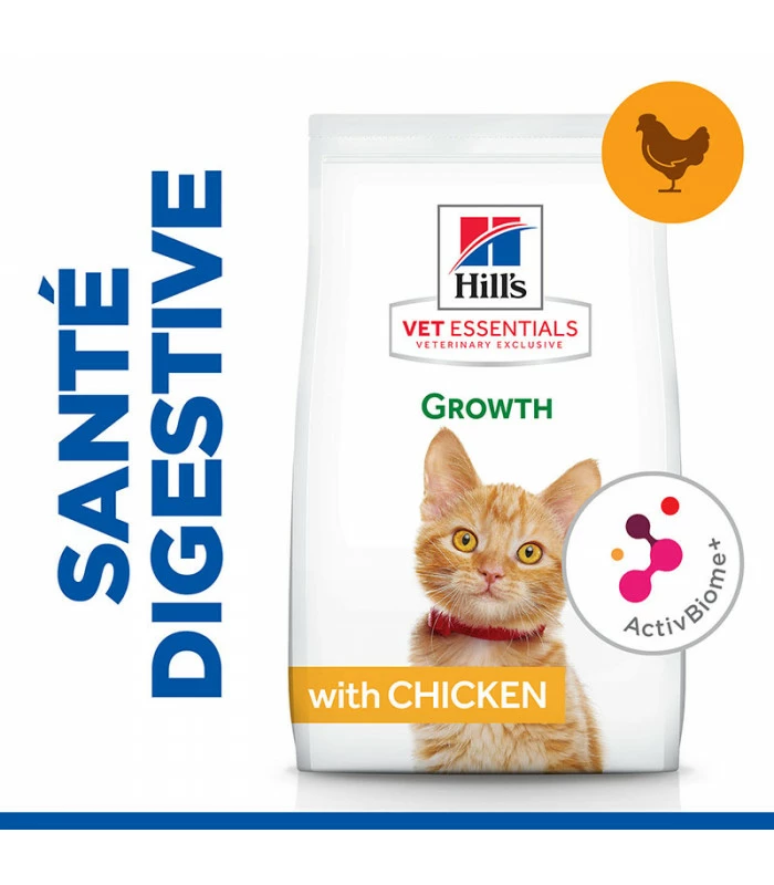 HILL'S Pet Nutrition Croquettes KITTEN GROWTH ACTIVE BIOME+ POULET Chat Sac 1.5 Kg - Vet Essentials 6 HILL'S Pet Nutrition Croquettes KITTEN GROWTH ACTIVE BIOME+ POULET Chat Sac 1.5 Kg - Vet Essentials – Image 4
