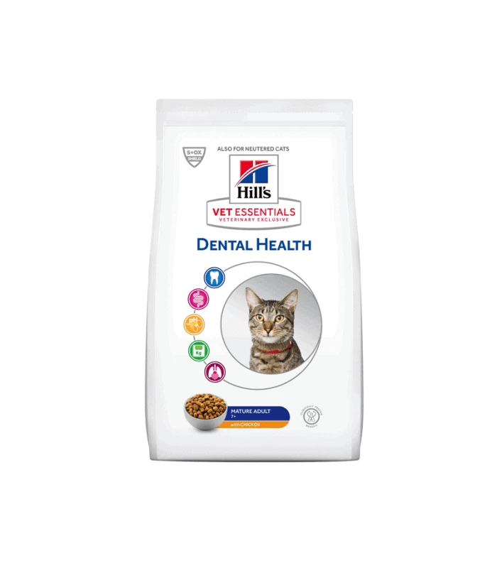 HILL'S Pet Nutrition Croquettes MATURE DENTAL HEALTH POULET Chat Sac 2,5 Kg - Vet Essentials 3 HILL'S Pet Nutrition Croquettes MATURE DENTAL HEALTH POULET Chat Sac 2,5 Kg - Vet Essentials