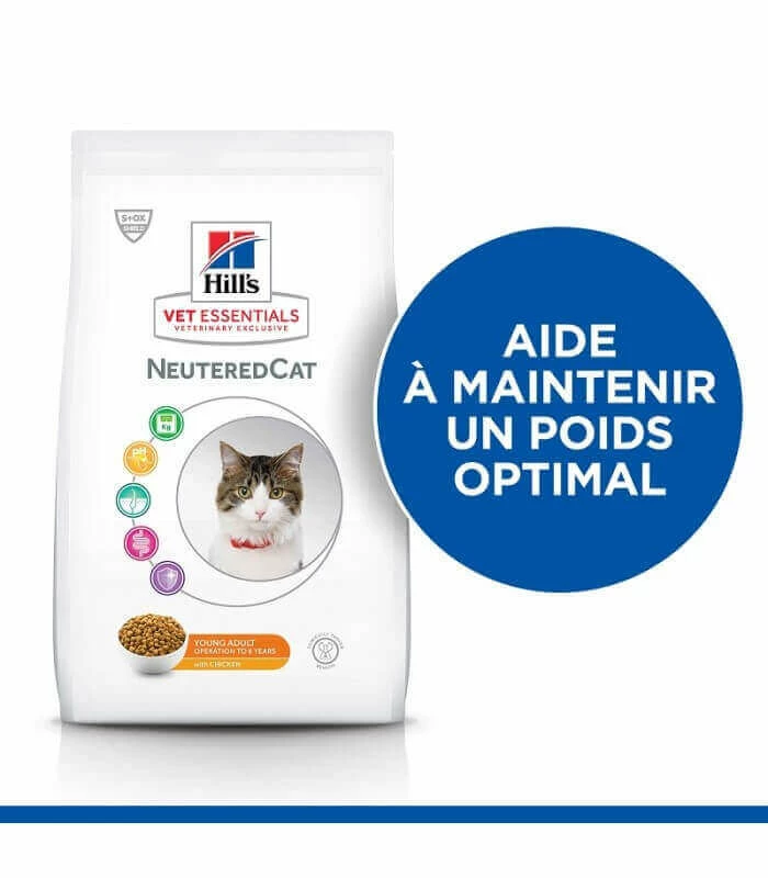 HILL'S Pet Nutrition Croquettes NEUTERED YOUNG ADULT POULET Chat Sac 1.5 Kg - Vet Essentials 4 HILL'S Pet Nutrition Croquettes NEUTERED YOUNG ADULT POULET Chat Sac 1.5 Kg - Vet Essentials – Image 2