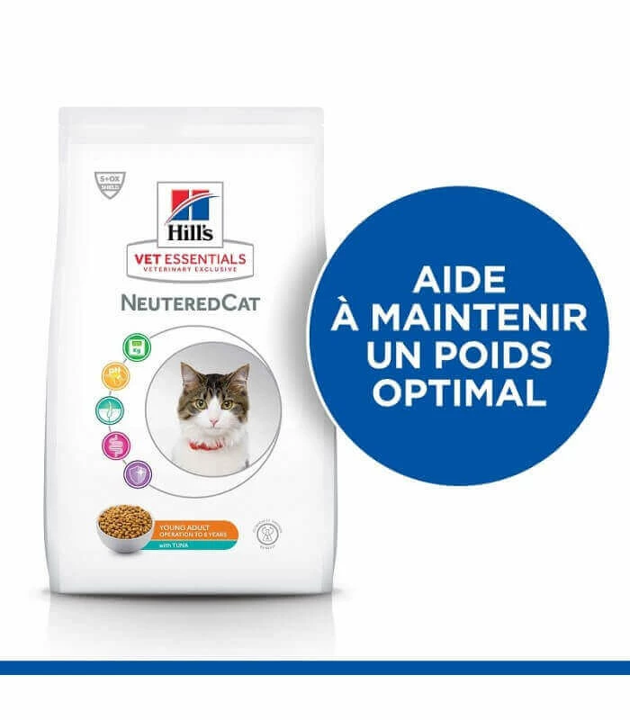 HILL'S Pet Nutrition Croquettes NEUTERED YOUNG ADULT THON Chat Sac 1.5 Kg - Vet Essentials 4 HILL'S Pet Nutrition Croquettes NEUTERED YOUNG ADULT THON Chat Sac 1.5 Kg - Vet Essentials – Image 2
