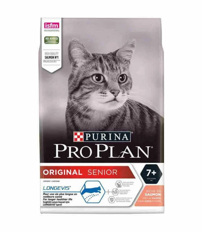 Purina Croquettes ORIGINAL SENIOR LONGEVIS SAUMON Chat Sac 3 Kg - Pro Plan 3 Purina Croquettes ORIGINAL SENIOR LONGEVIS SAUMON Chat Sac 3 Kg - Pro Plan