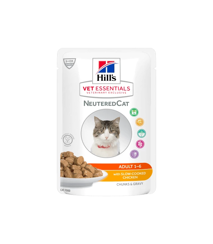 HILL'S Pet Nutrition Pâtée NEUTERED YOUNG ADULT POULET Chat 12x85g - Vet Essentials 3 HILL'S Pet Nutrition Pâtée NEUTERED YOUNG ADULT POULET Chat 12x85g - Vet Essentials