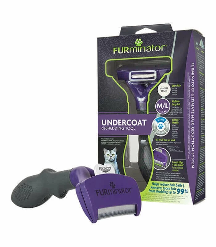FURMINATOR Outil Anti-mue DESHEDDING MOYEN/LARGE POILS COURTS Chat 3 FURMINATOR Outil Anti-mue DESHEDDING MOYEN/LARGE POILS COURTS Chat