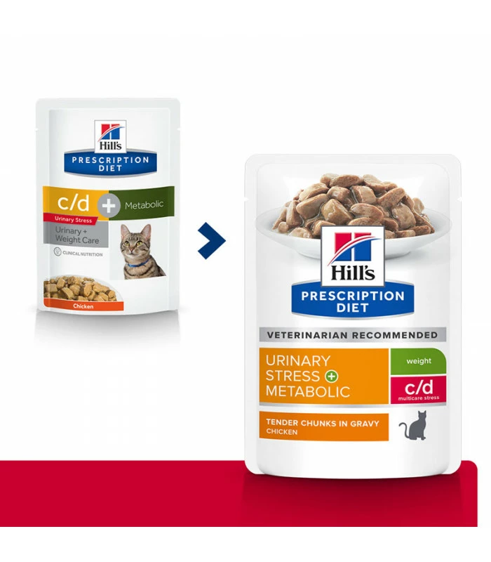 HILL'S Pet Nutrition Pâtée C/D URINARY STRESS MULTICARE + METABOLIC Chat 12x85g - Prescription Diet 3 HILL'S Pet Nutrition Pâtée C/D URINARY STRESS MULTICARE + METABOLIC Chat 12x85g - Prescription Diet