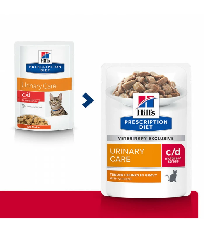 HILL'S Pet Nutrition Pâtée C/D URINARY STRESS MULTICARE POULET Chat 12x85g - Prescription Diet 3 HILL'S Pet Nutrition Pâtée C/D URINARY STRESS MULTICARE POULET Chat 12x85g - Prescription Diet