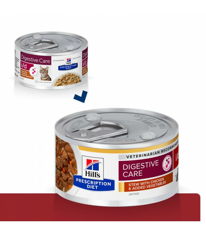 HILL'S Pet Nutrition Pâtée I/D DIGESTIVE MIJOTÉS POULET & LEGUMES Chat 24x82g - Prescription Diet 4 HILL'S Pet Nutrition Pâtée I/D DIGESTIVE MIJOTÉS POULET & LEGUMES Chat 24x82g - Prescription Diet – Image 2
