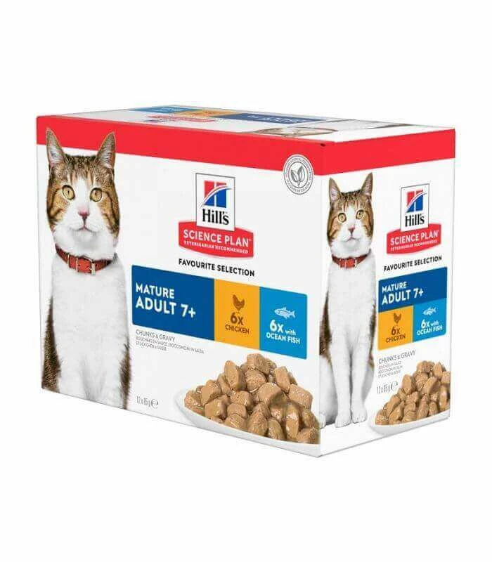 HILL'S Pet Nutrition Pâtée MATURE ADULT 7+ PACK MIXTE Chat 12x85g - Science Plan 3 HILL'S Pet Nutrition Pâtée MATURE ADULT 7+ PACK MIXTE Chat 12x85g - Science Plan